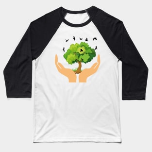 Flying Birds by the Tree Baseball T-Shirt